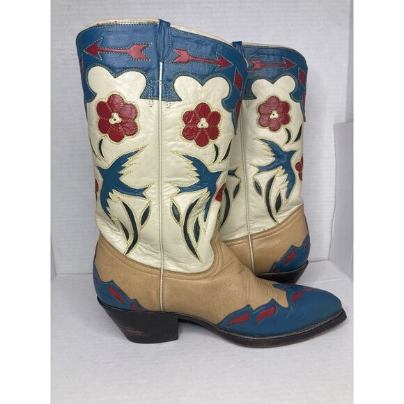 Montana Swallow Vintage Womens Western Boots sz 8.5 - Picture 10 of 16